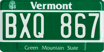 VT license plate BXQ867