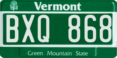VT license plate BXQ868