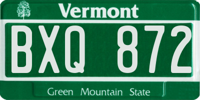 VT license plate BXQ872
