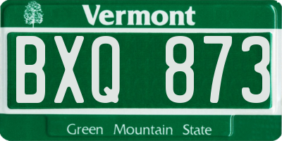 VT license plate BXQ873