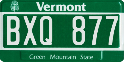 VT license plate BXQ877