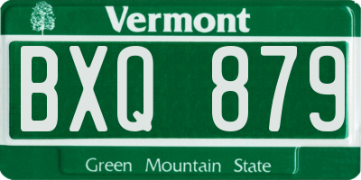 VT license plate BXQ879