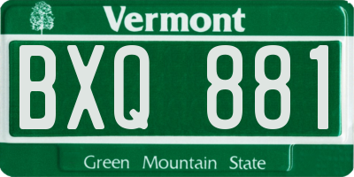 VT license plate BXQ881