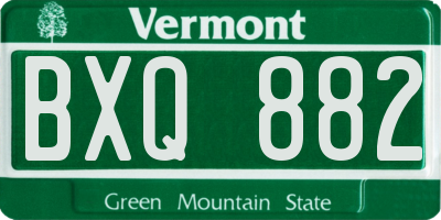 VT license plate BXQ882
