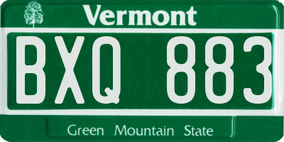 VT license plate BXQ883