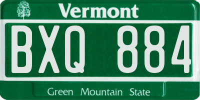 VT license plate BXQ884