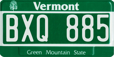 VT license plate BXQ885