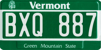 VT license plate BXQ887