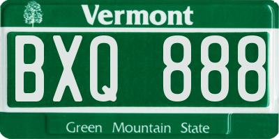VT license plate BXQ888