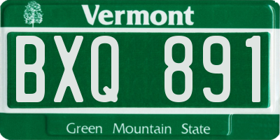 VT license plate BXQ891