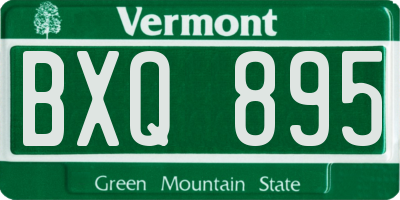 VT license plate BXQ895