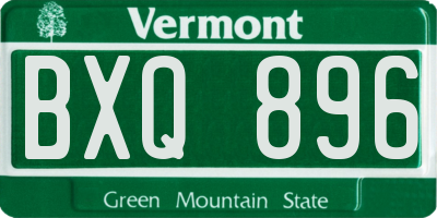 VT license plate BXQ896