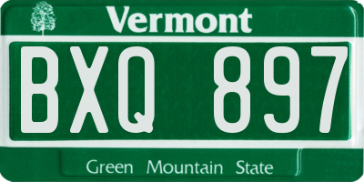 VT license plate BXQ897