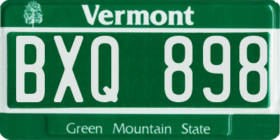 VT license plate BXQ898