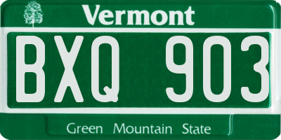 VT license plate BXQ903