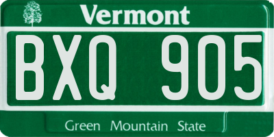VT license plate BXQ905