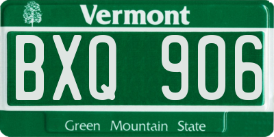 VT license plate BXQ906