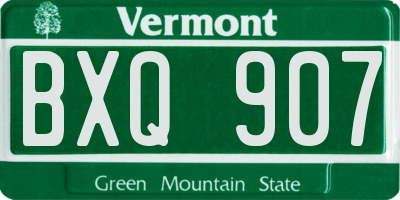 VT license plate BXQ907