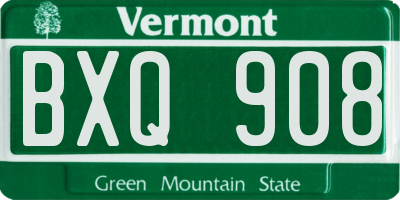 VT license plate BXQ908