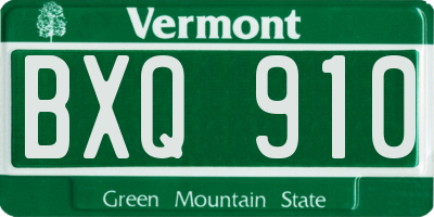 VT license plate BXQ910