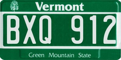 VT license plate BXQ912