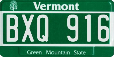 VT license plate BXQ916