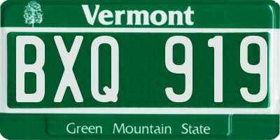VT license plate BXQ919