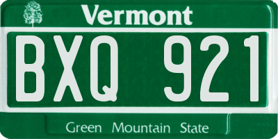 VT license plate BXQ921