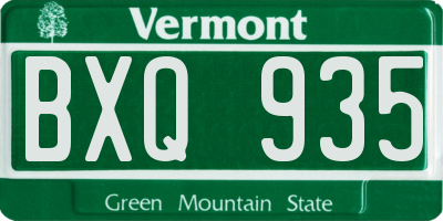 VT license plate BXQ935