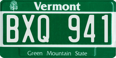 VT license plate BXQ941
