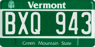 VT license plate BXQ943