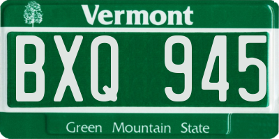 VT license plate BXQ945