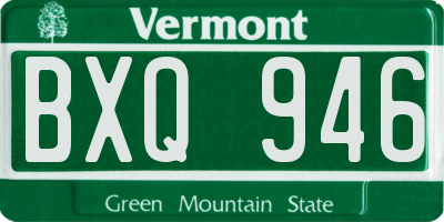 VT license plate BXQ946