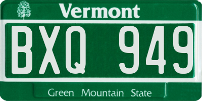 VT license plate BXQ949