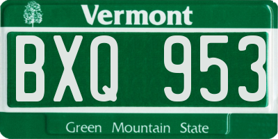 VT license plate BXQ953