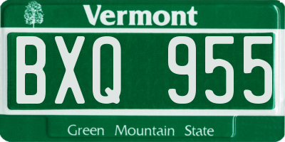 VT license plate BXQ955