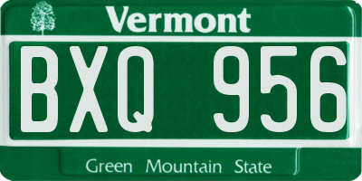 VT license plate BXQ956