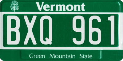 VT license plate BXQ961