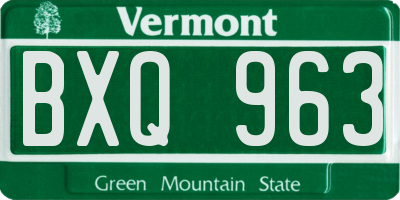 VT license plate BXQ963