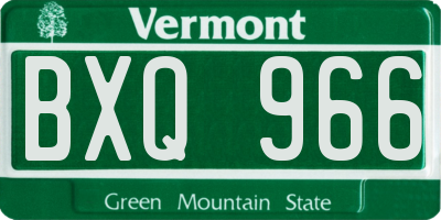 VT license plate BXQ966