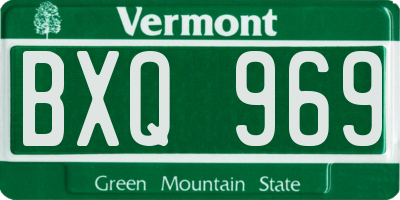 VT license plate BXQ969