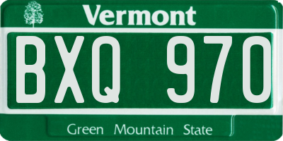 VT license plate BXQ970