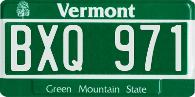 VT license plate BXQ971