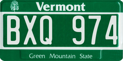 VT license plate BXQ974
