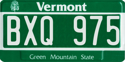 VT license plate BXQ975