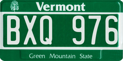VT license plate BXQ976