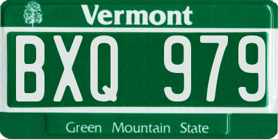 VT license plate BXQ979