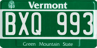 VT license plate BXQ993