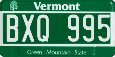 VT license plate BXQ995