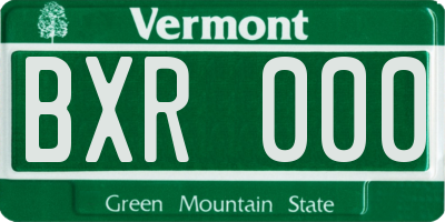 VT license plate BXR000